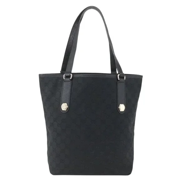 GUCCI GG Canvas Tote Bag Black Gold - Picture 3 of 16